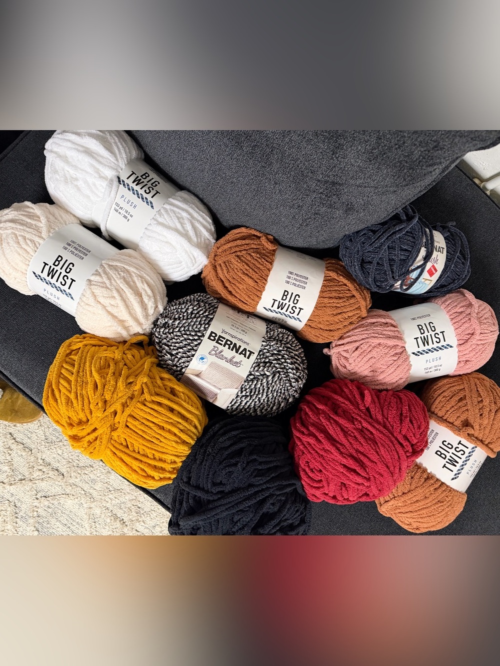 Bernat & Big Twist Plush Yarn Bundle - Multi Color
